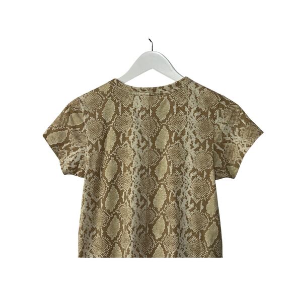 RAG & BONE TOP WOMENS SIZE XSMALL ALLOVER SNAKE COTTON TEE SHIRT NEUTRAL NEW - Picture 8 of 13